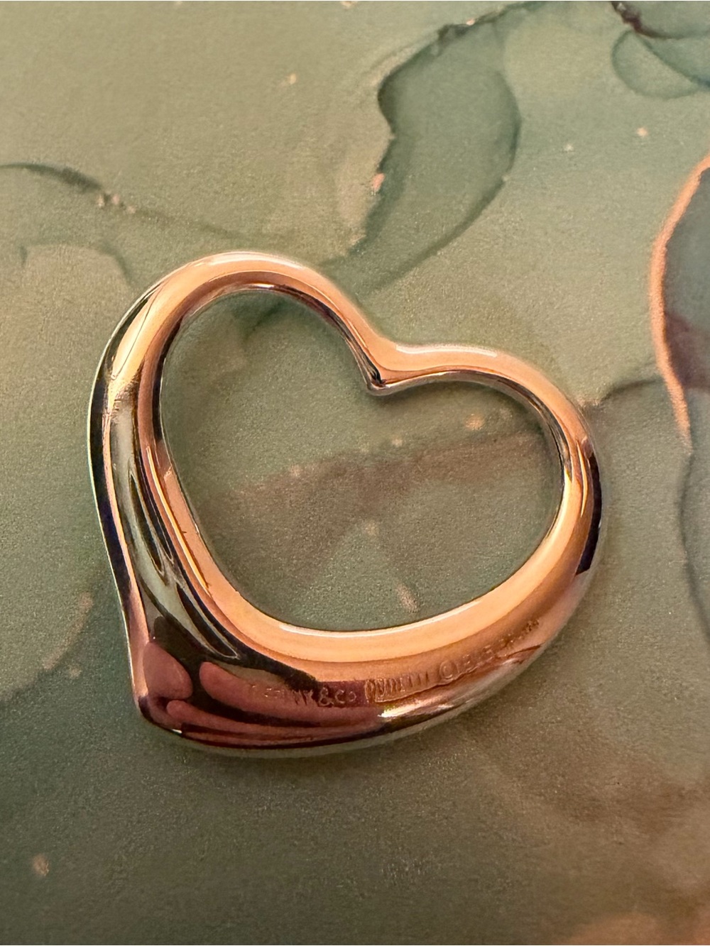 Tiffany & Co. Elsa Peretti Open Heart Silver 36mm Large Pendant - Picture 6 of 7